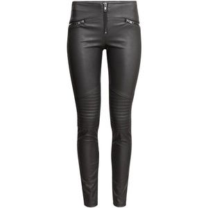 Faux leather biker pants